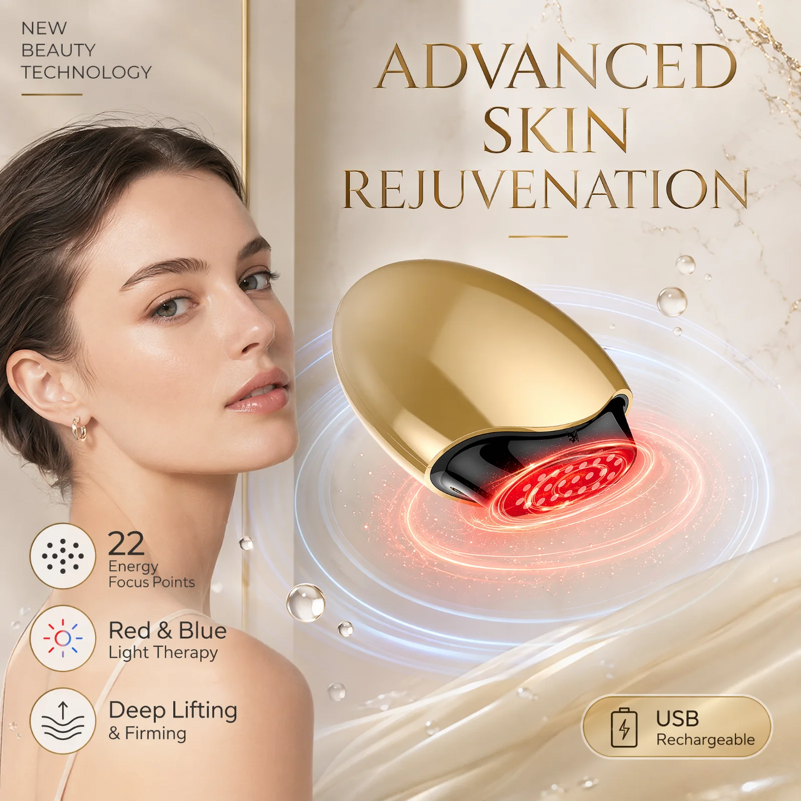 Galvanic Skin Sensor - Perangkat Kecantikan Kolagen Pemijat Wajah Terapi