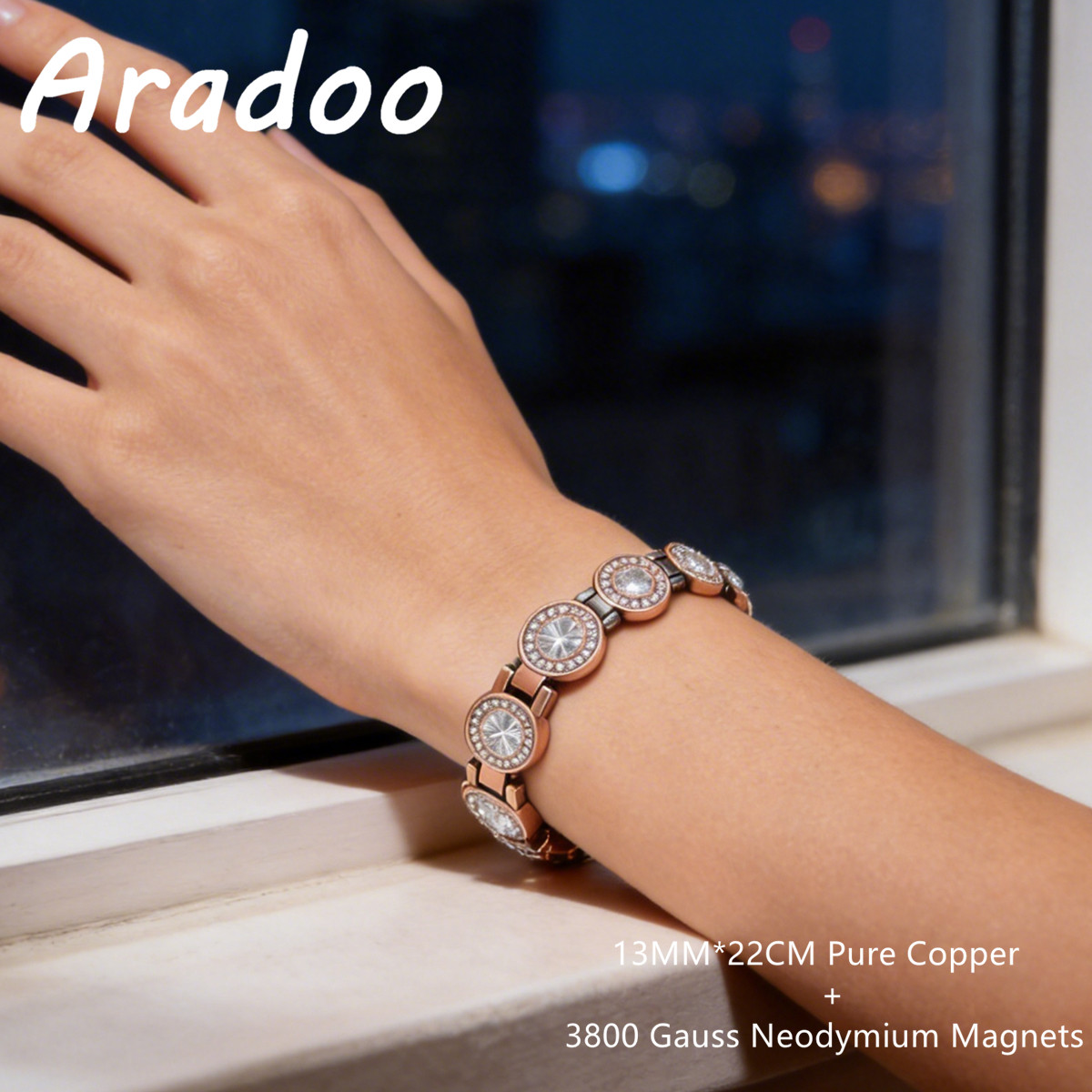 Meditation Headband Eeg - ARADOO Gelang Kristal Magnetik 3800 Gauss