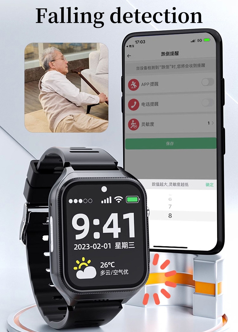 Jam Tangan Pintar Lansia untuk - Fall Detection Watch ulasan dan harga